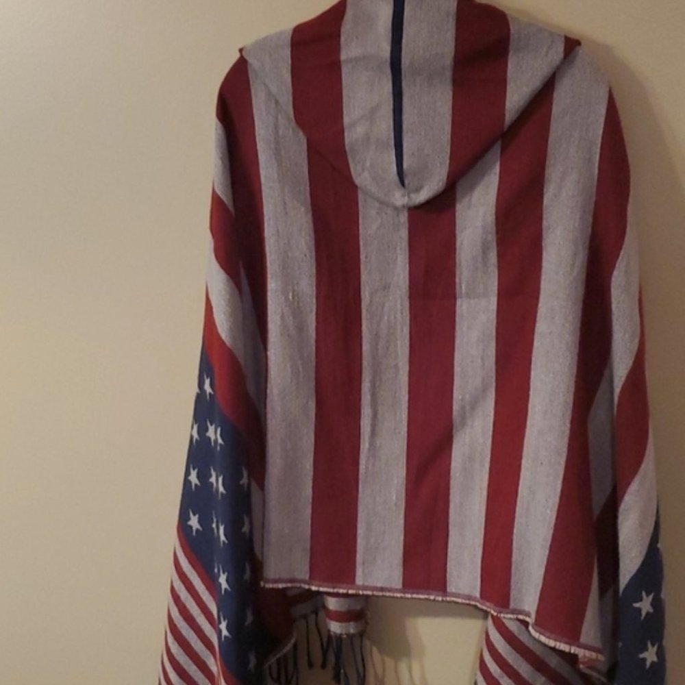 American Flag Cape with Hood One Size